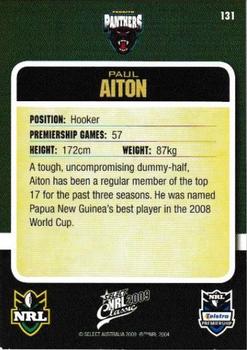 2009 Select Classic #131 Paul Aiton Back